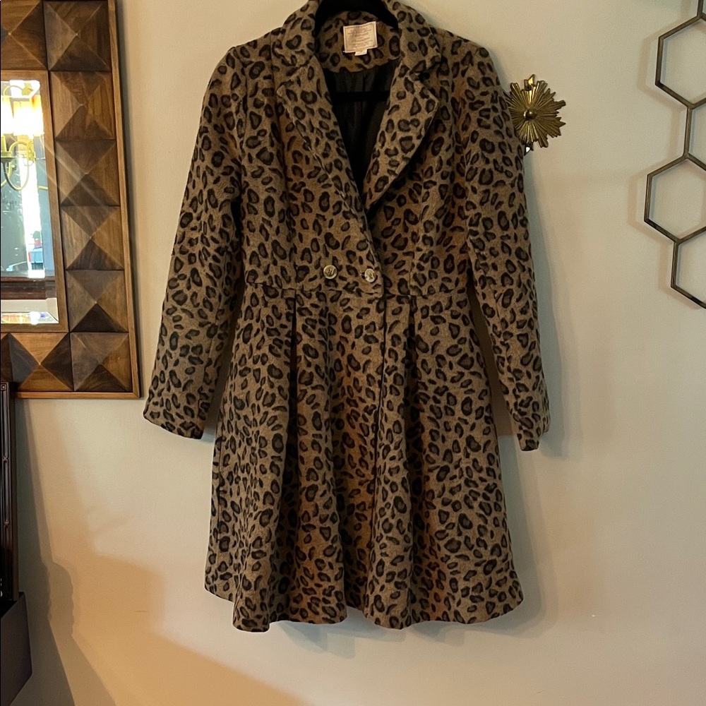 Modcloth Brown Leopard Trench Coat